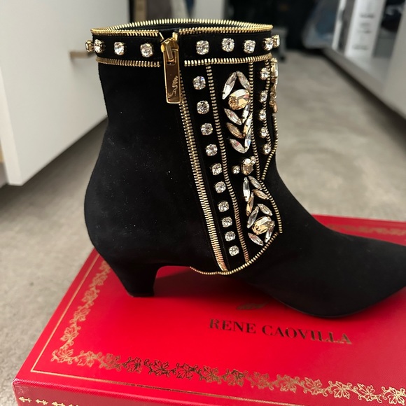 Rene Caovilla Suede Ankle Boots - Picture 5 of 7